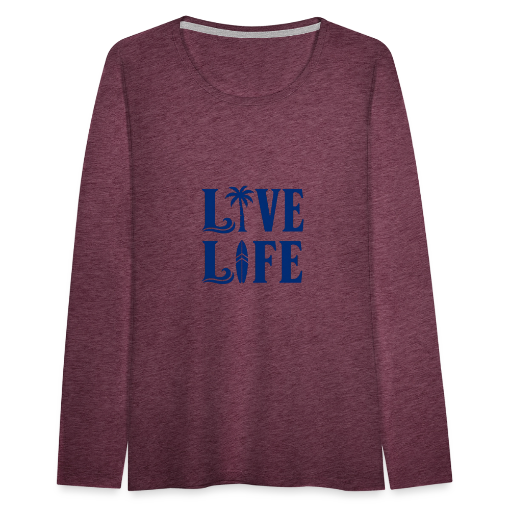 Women's Premium Long Sleeve T-Shirt - heather burgundy