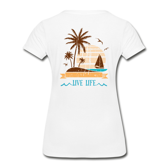 Women’s Sailboats and Sunsets Premium Organic T-Shirt - white
