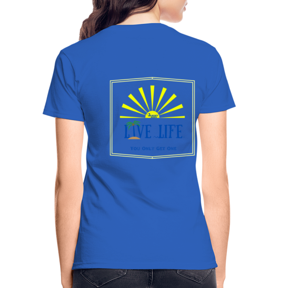 Live Life Sunburst Ultra Cotton Ladies T-Shirt - royal blue