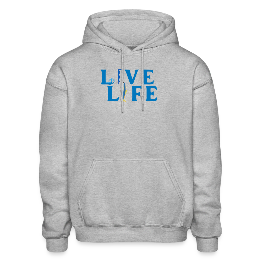 Live Life Fishing Hoodie - heather gray