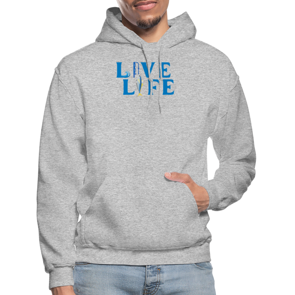 Live Life Fishing Hoodie - heather gray