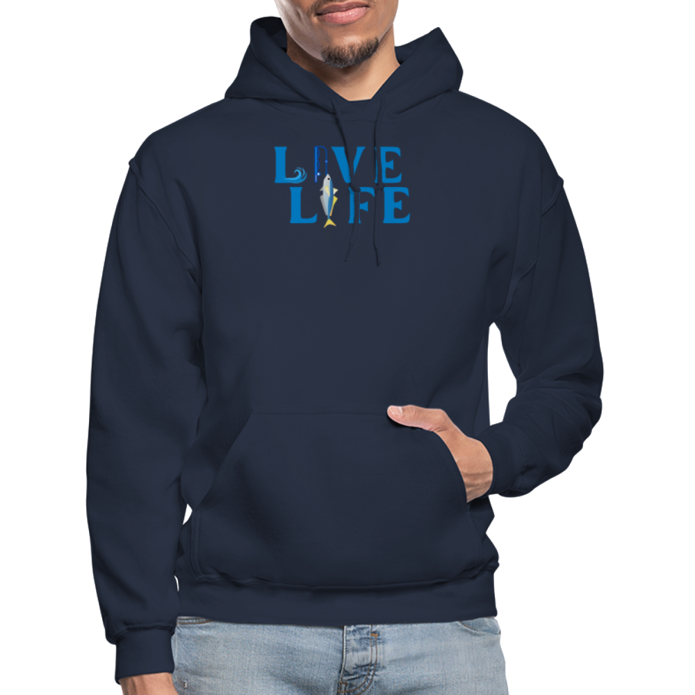 Live Life Fishing Hoodie - navy