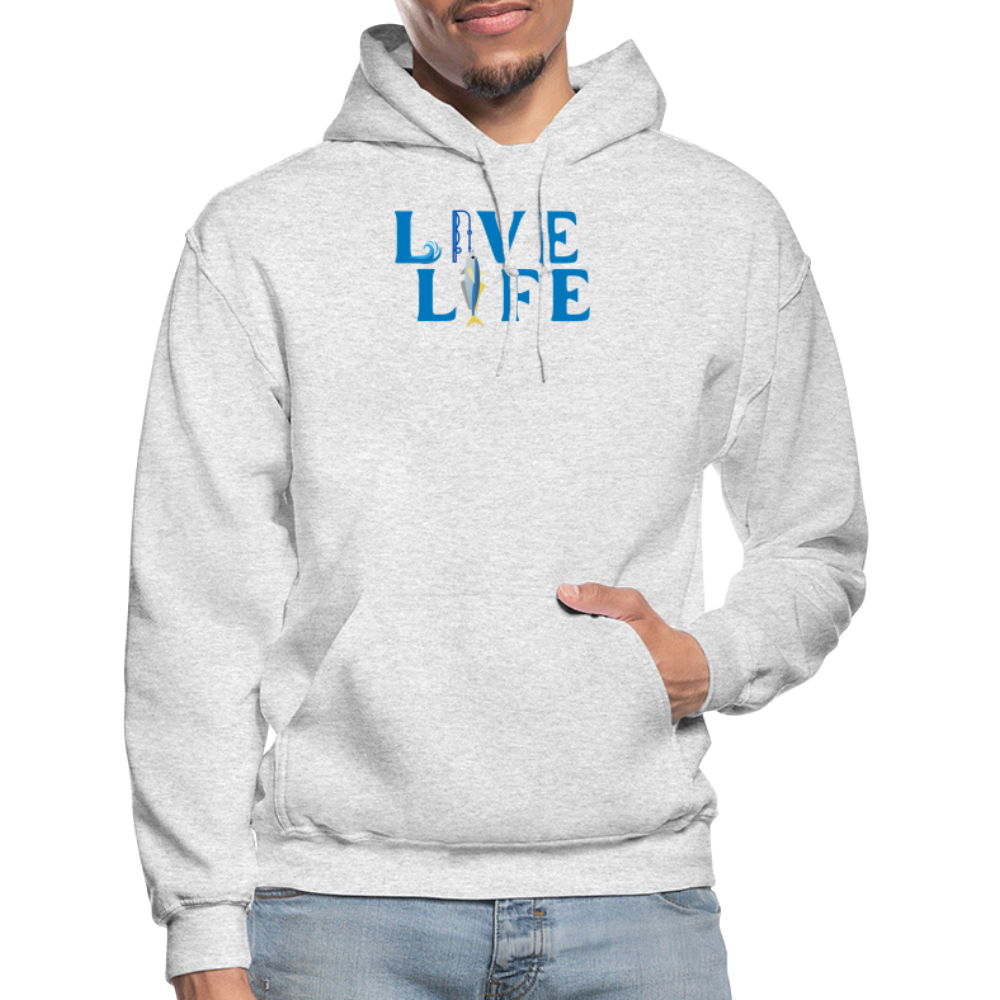 Live Life Fishing Hoodie - light heather gray