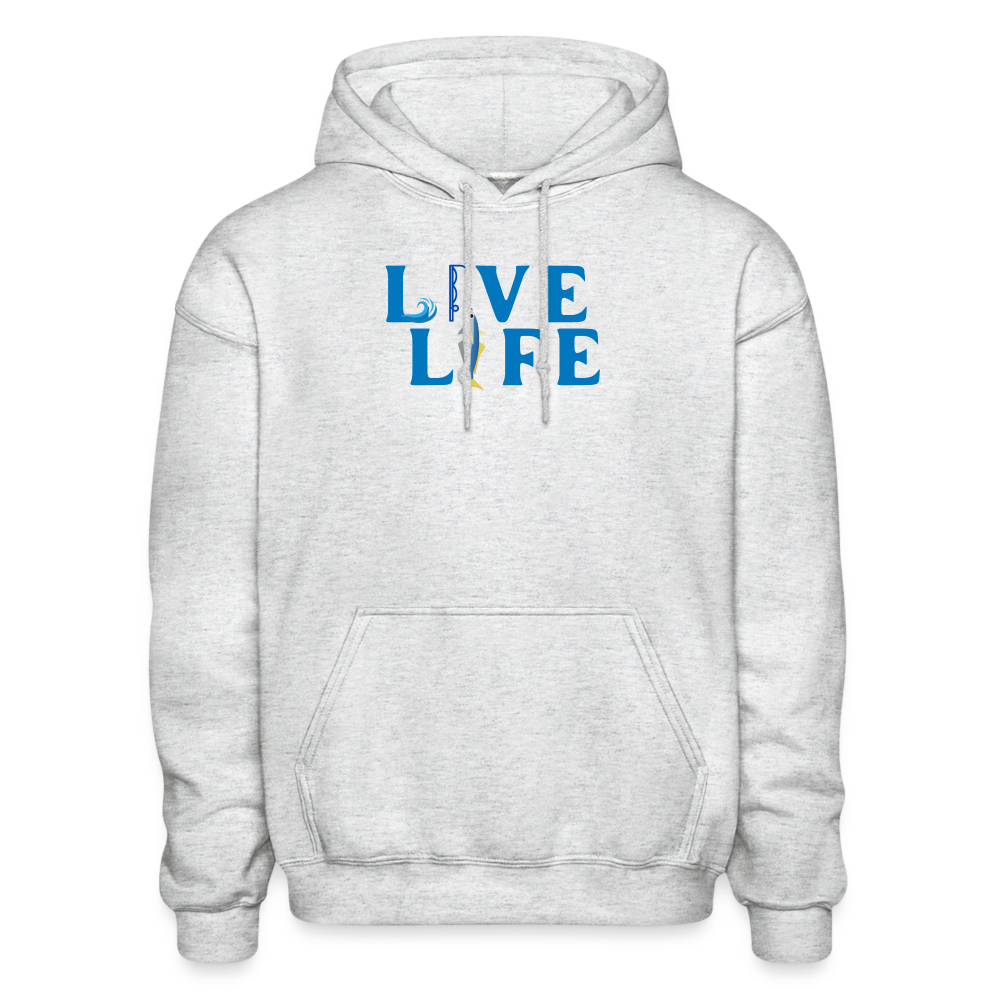 Live Life Fishing Hoodie - light heather gray