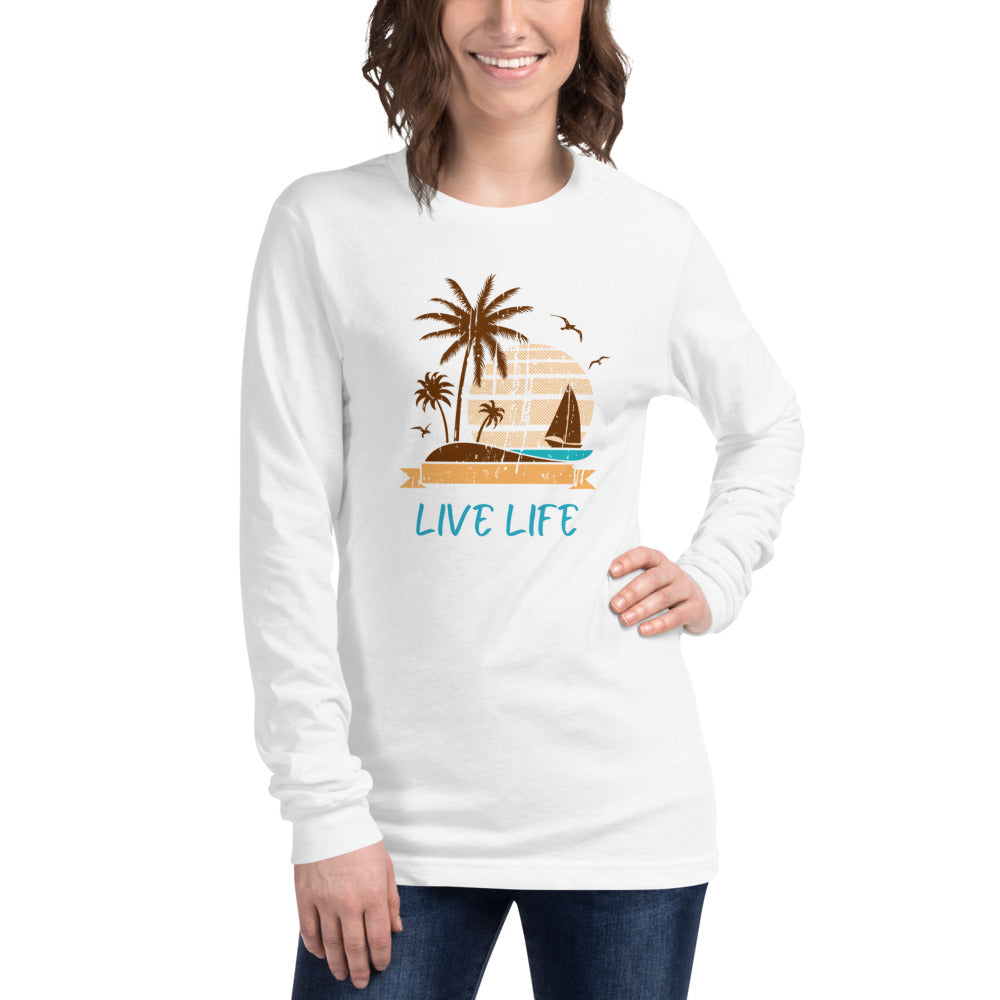 Beachy Keen Sunsets and Sails Bella and Canvas Long Sleeve Shirt
