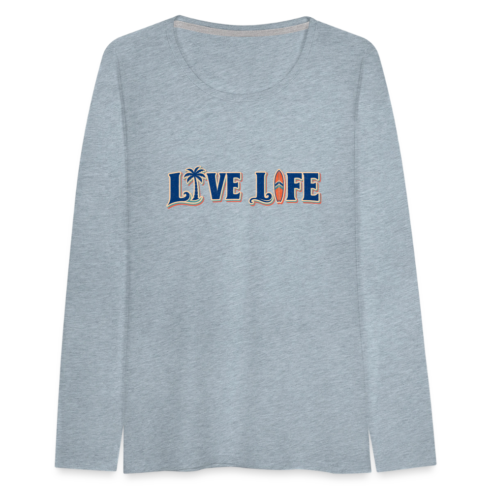 Women's Premium Long Sleeve T-Shirt - heather ice blue
