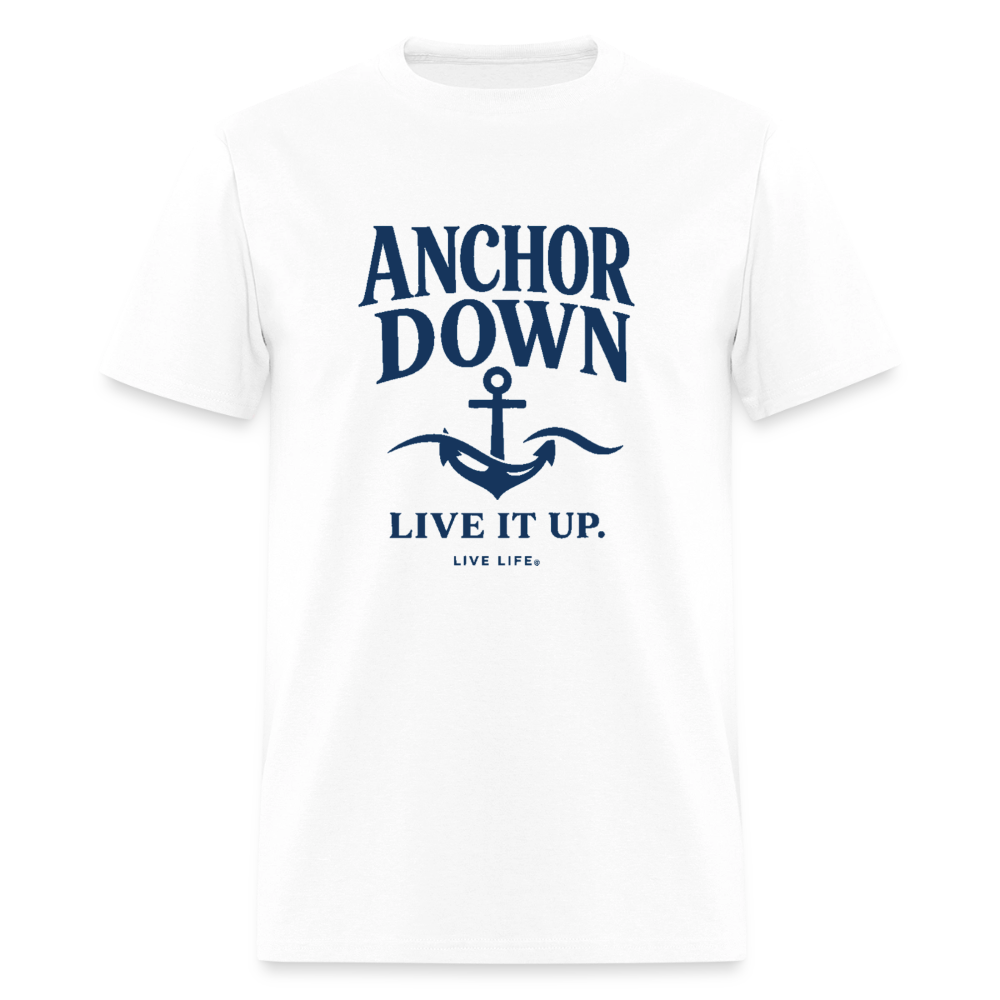 Anchor Down  |  Live it Up Men's T-Shirt - white
