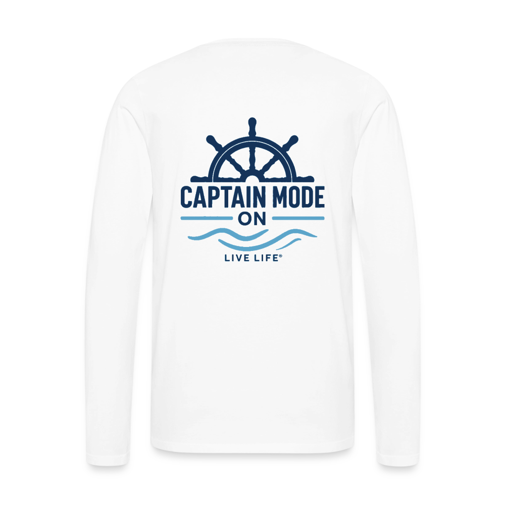 Captain Mode on  Men's Long Sleeve T-Shirt | - white