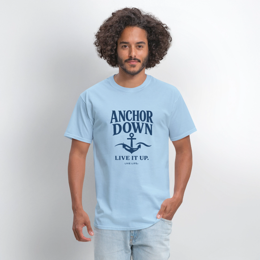 Anchor Down  |  Live it Up Men's T-Shirt - powder blue