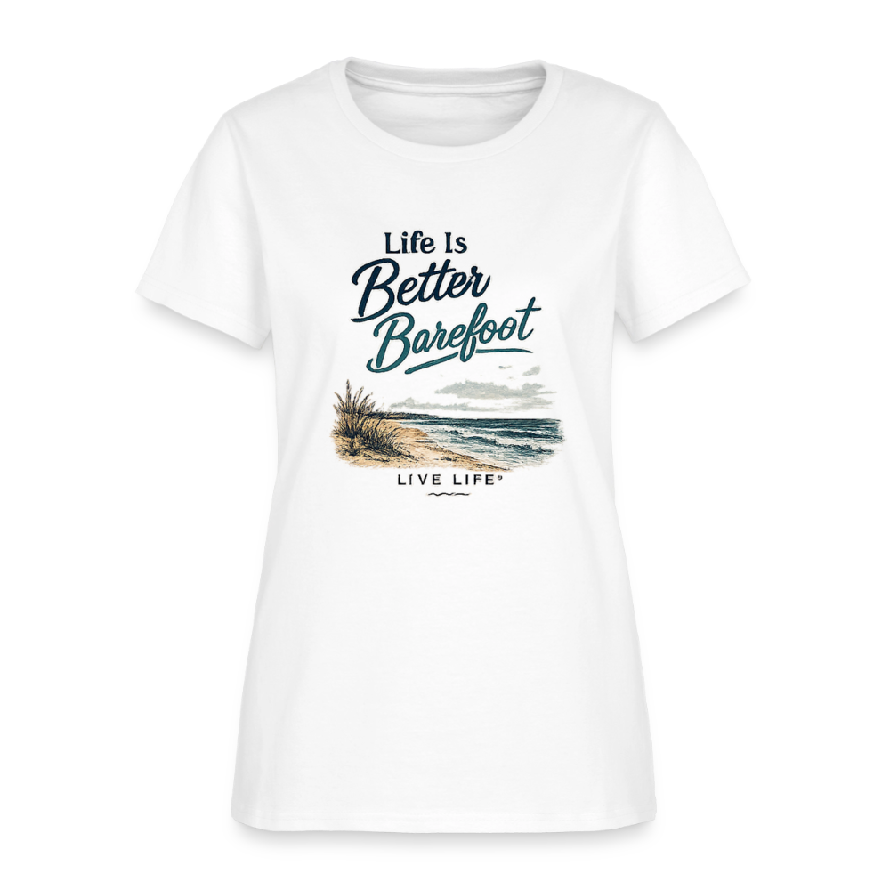 Life is Better Barefoot - white