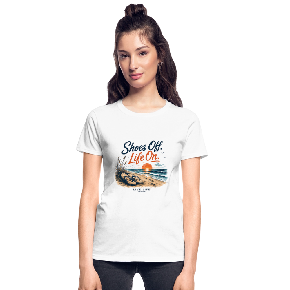 Shoes Off. Life On.™ Ultra Cotton Ladies T-Shirt - white