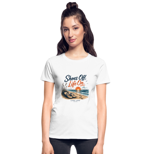 Shoes Off. Life On.™ Ultra Cotton Ladies T-Shirt - white