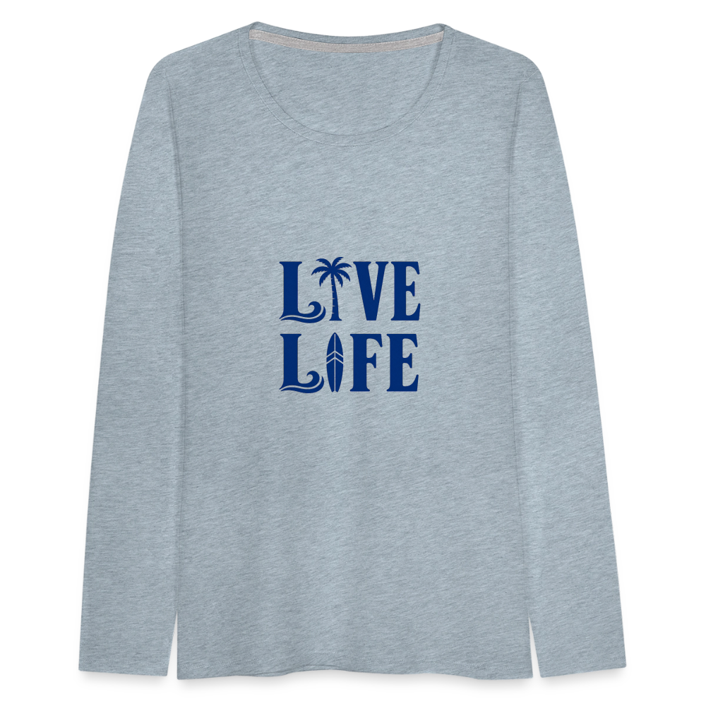 Women's Premium Long Sleeve T-Shirt - heather ice blue