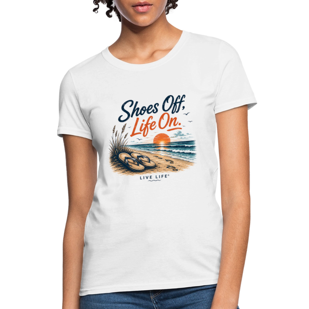 Shoes Off, Life On. Women's Tee - white