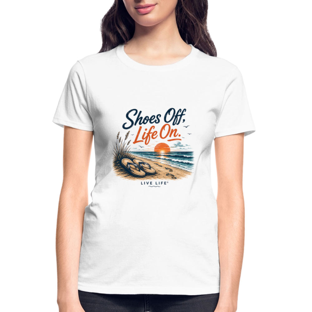 Shoes Off. Life On.™ Ultra Cotton Ladies T-Shirt - white