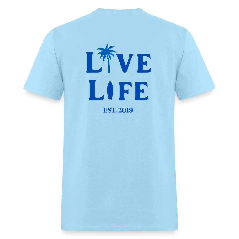 Live Life Coastal T-Shirt | - powder blue
