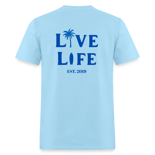 Live Life Coastal T-Shirt | - powder blue
