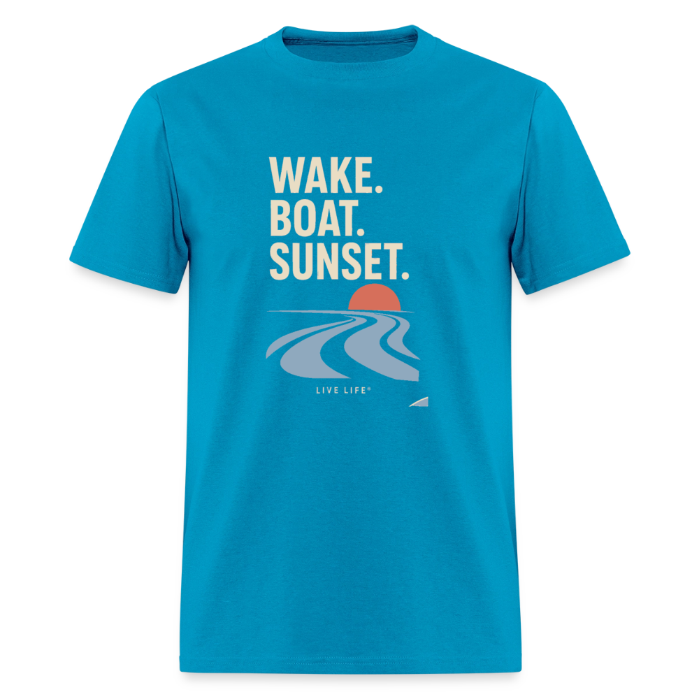 Wake. Boat. Sunset - turquoise