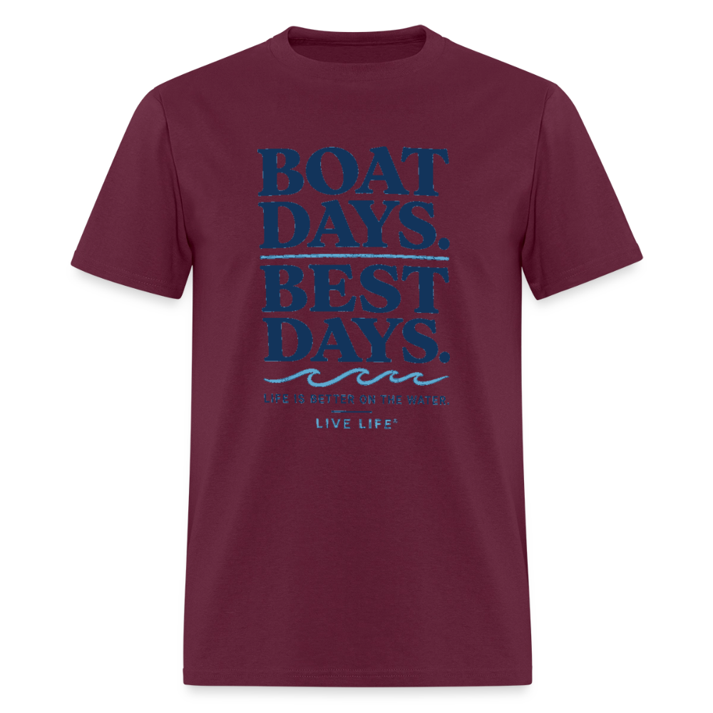 Boat Days. Best Days. - burgundy