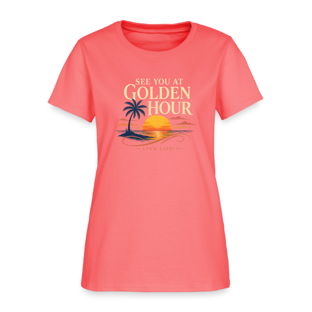 See you at Golden Hour T-shirt - coral