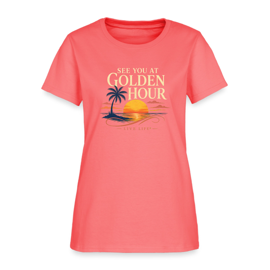 See you at Golden Hour T-shirt - coral