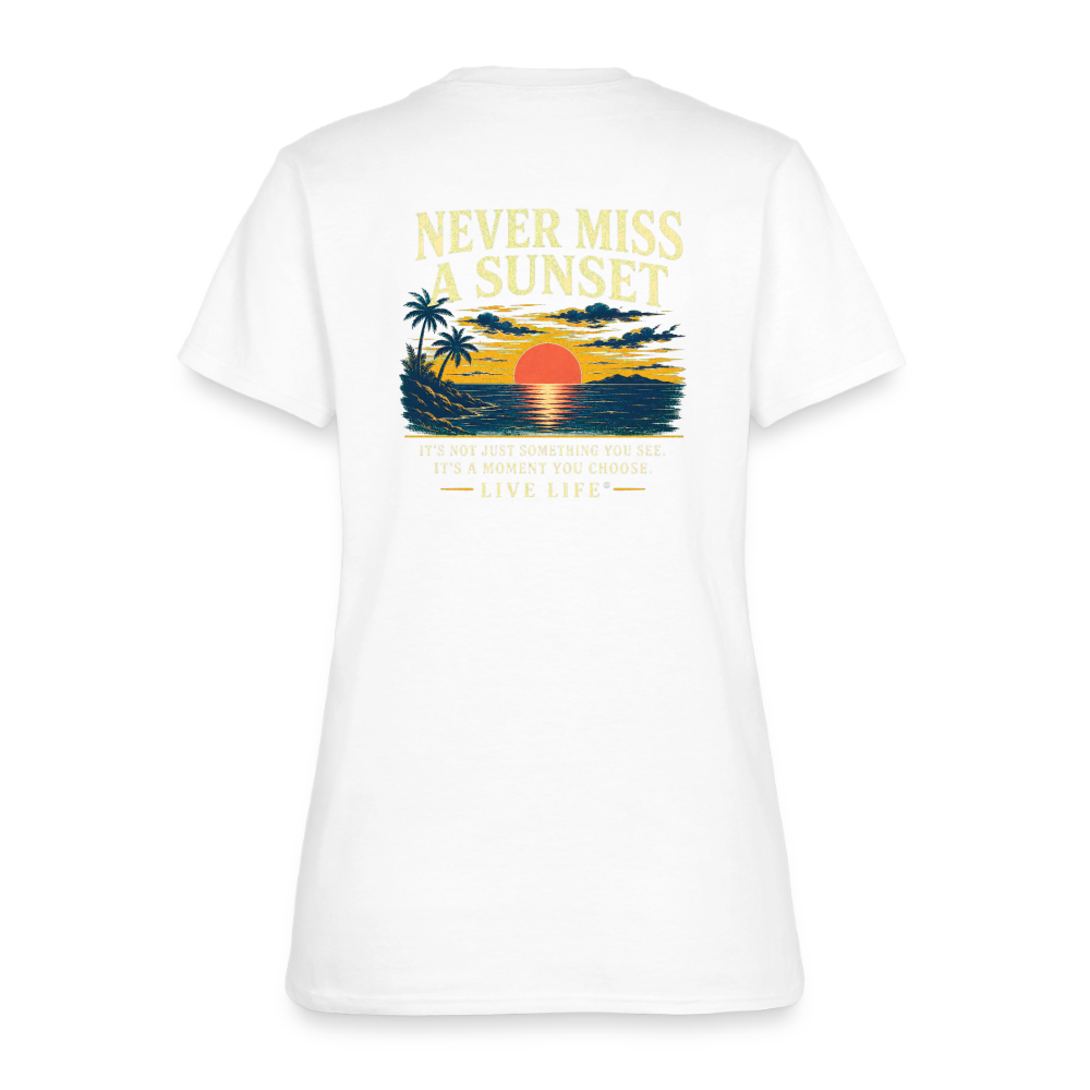 Never Miss a Sunset  Women's T-shirt - white