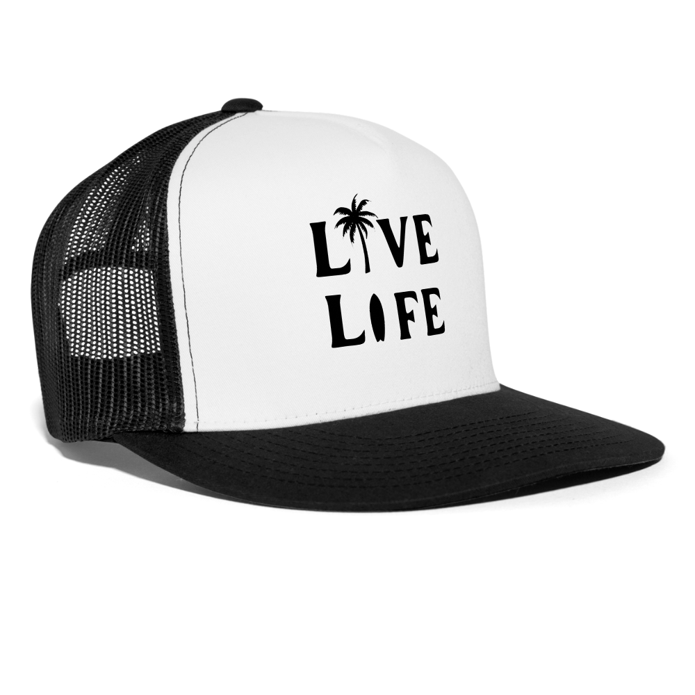 Live Life Snapback hat - white/black