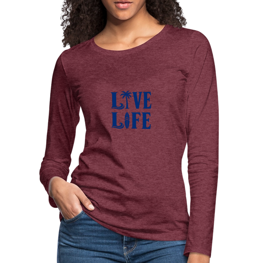 Women's Premium Long Sleeve T-Shirt - heather burgundy