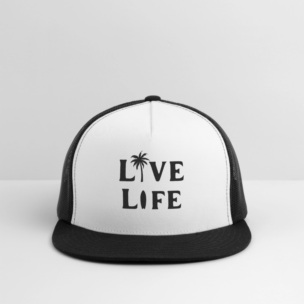 Live Life Snapback hat - white/black