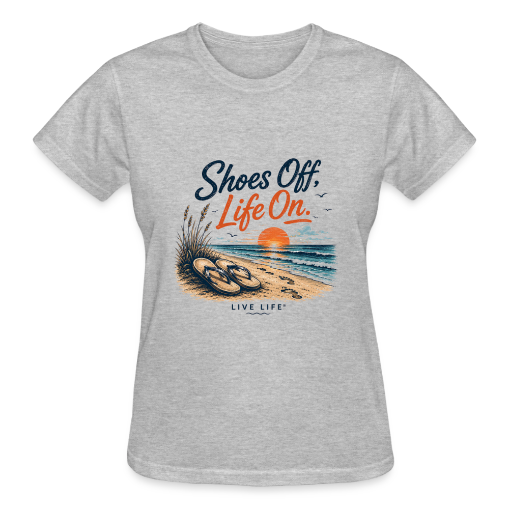 Shoes Off. Life On.™ Ultra Cotton Ladies T-Shirt - heather gray