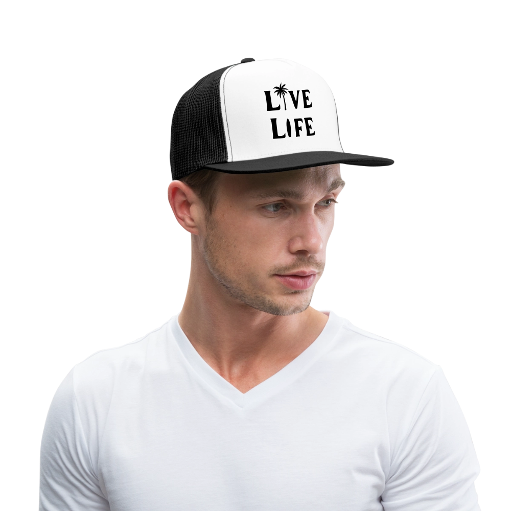 Live Life Snapback hat - white/black