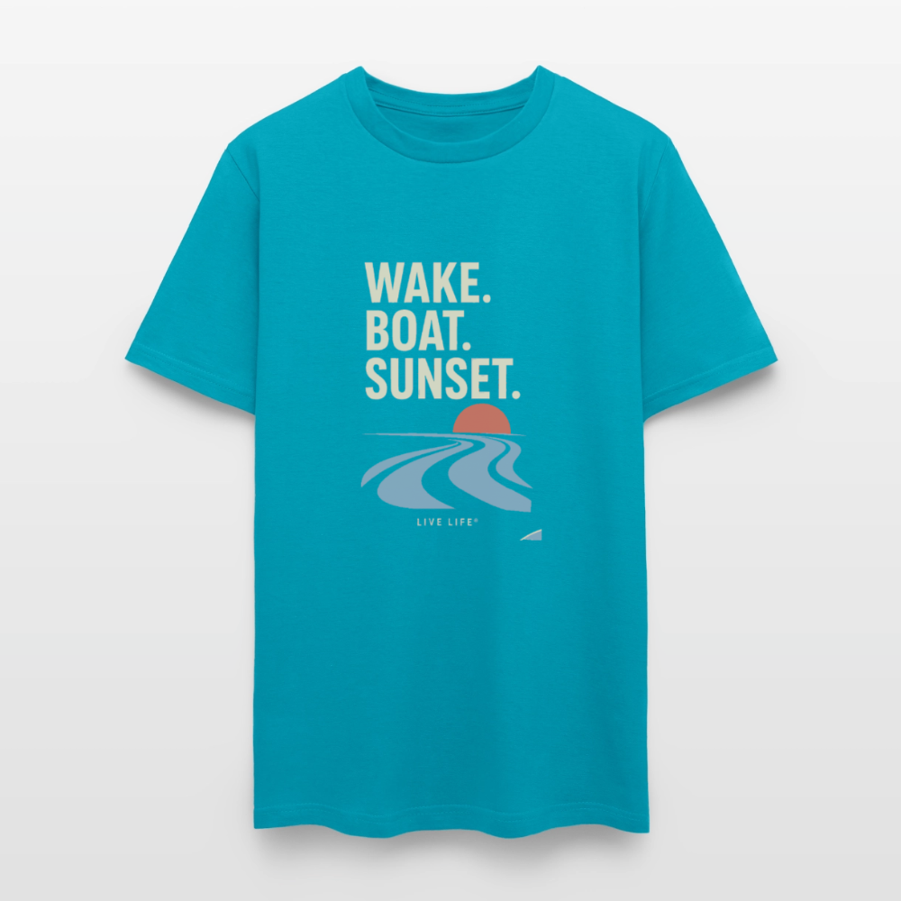 Wake. Boat. Sunset - turquoise