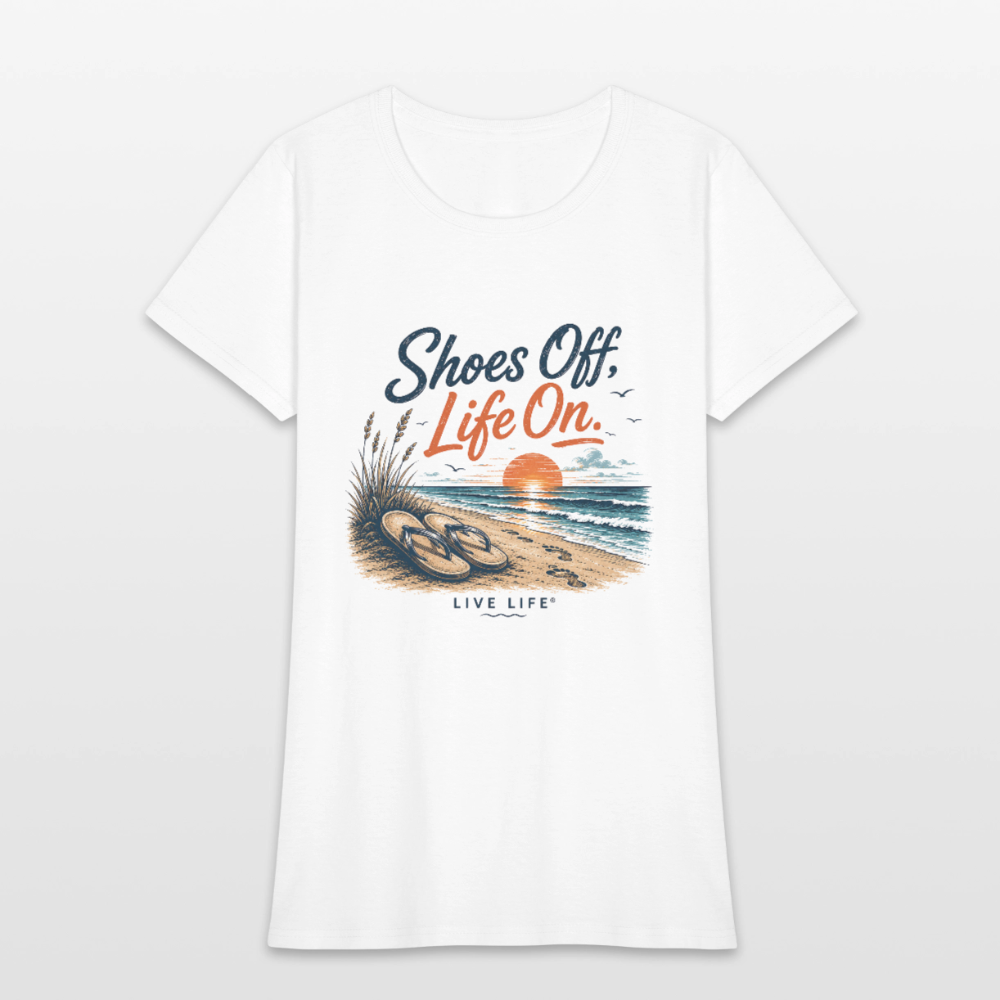 Shoes Off, Life On. Women's Tee - white
