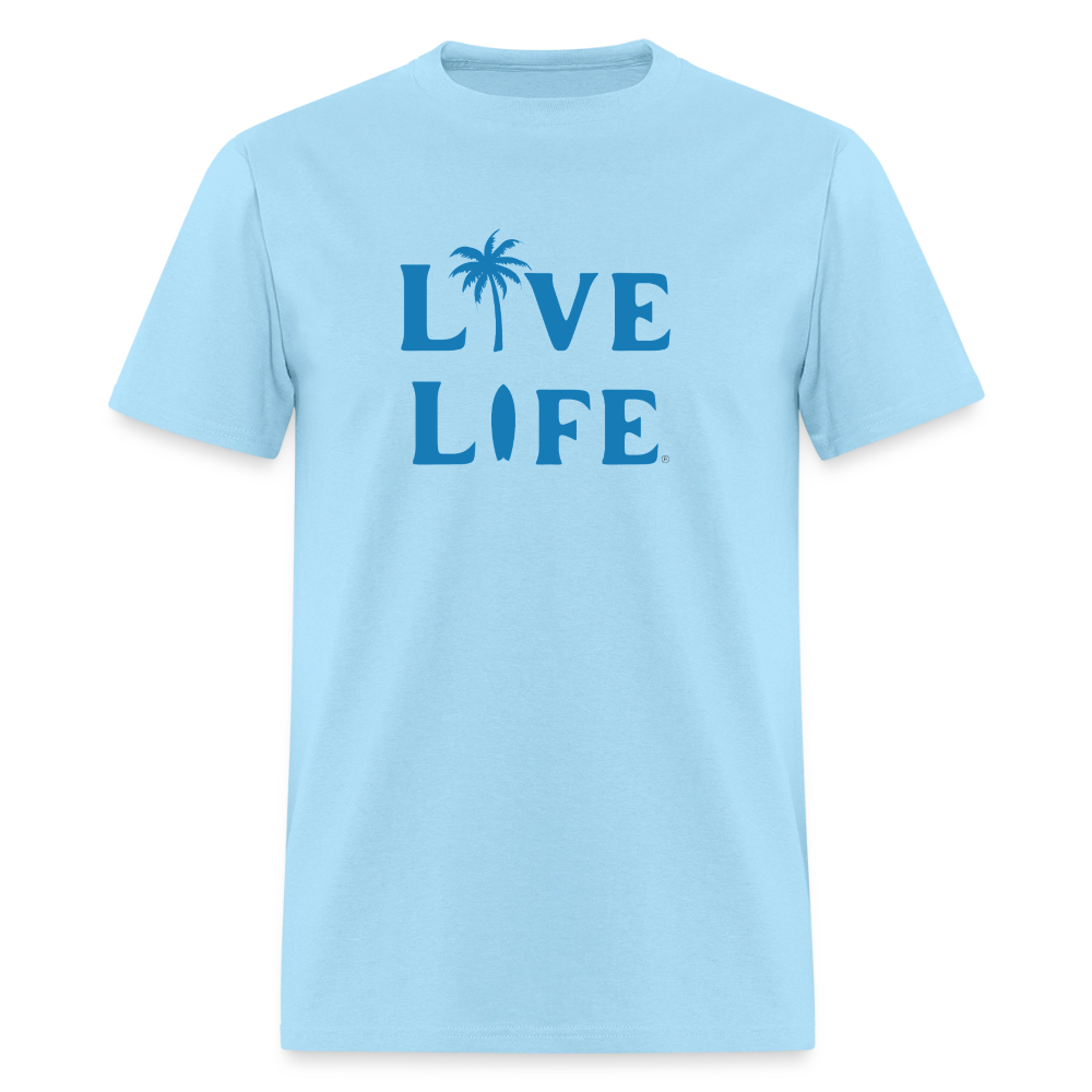Live Life Coastal T-Shirt | - powder blue