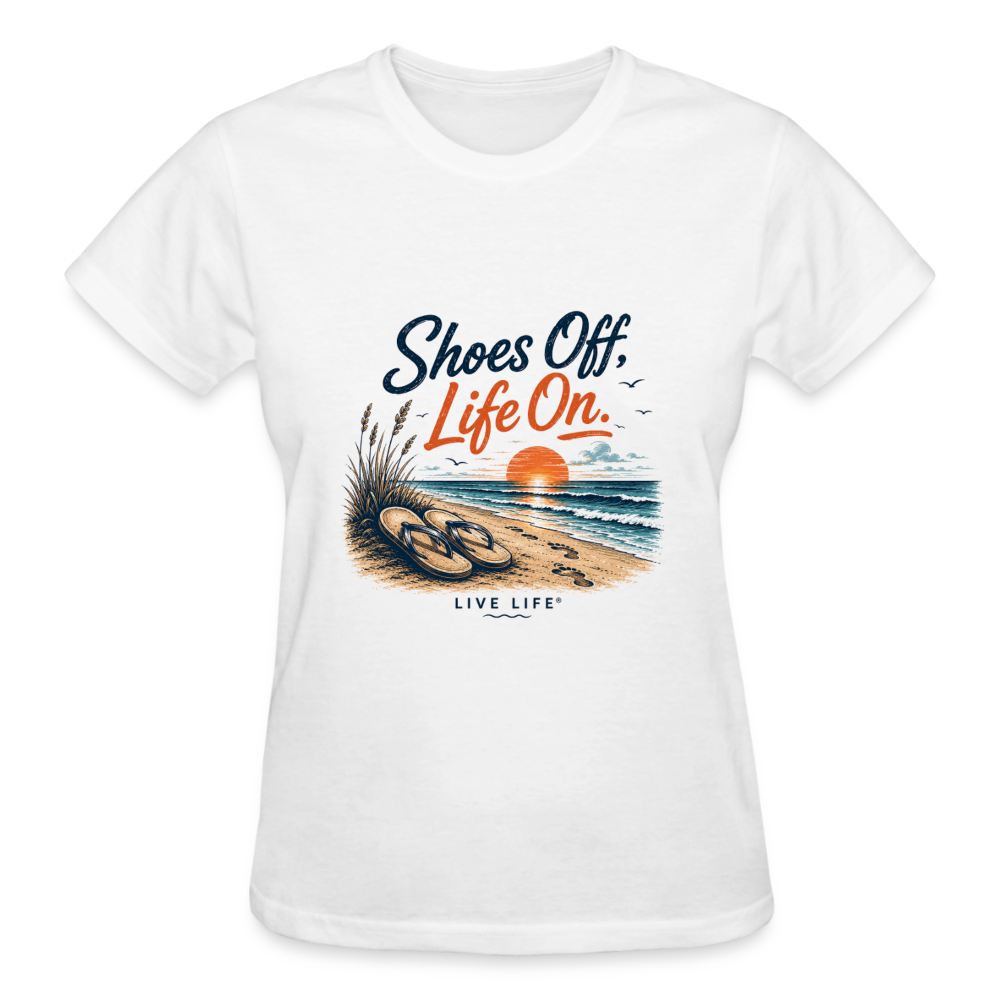 Shoes Off. Life On.™ Ultra Cotton Ladies T-Shirt - white