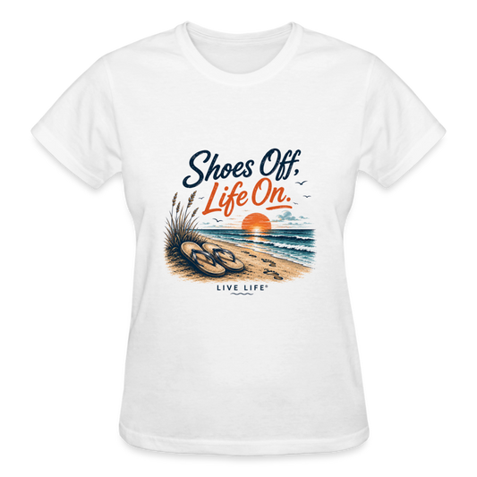 Shoes Off. Life On.™ Ultra Cotton Ladies T-Shirt - white
