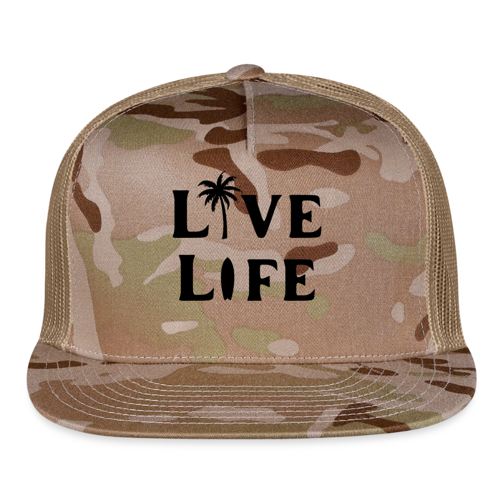 Live Life Snapback hat - MultiCam\tan