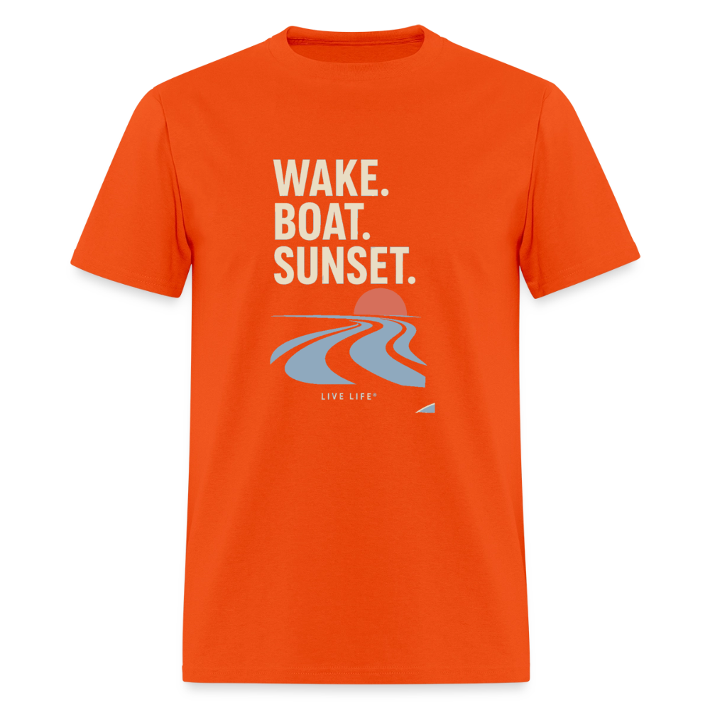 Wake. Boat. Sunset - orange