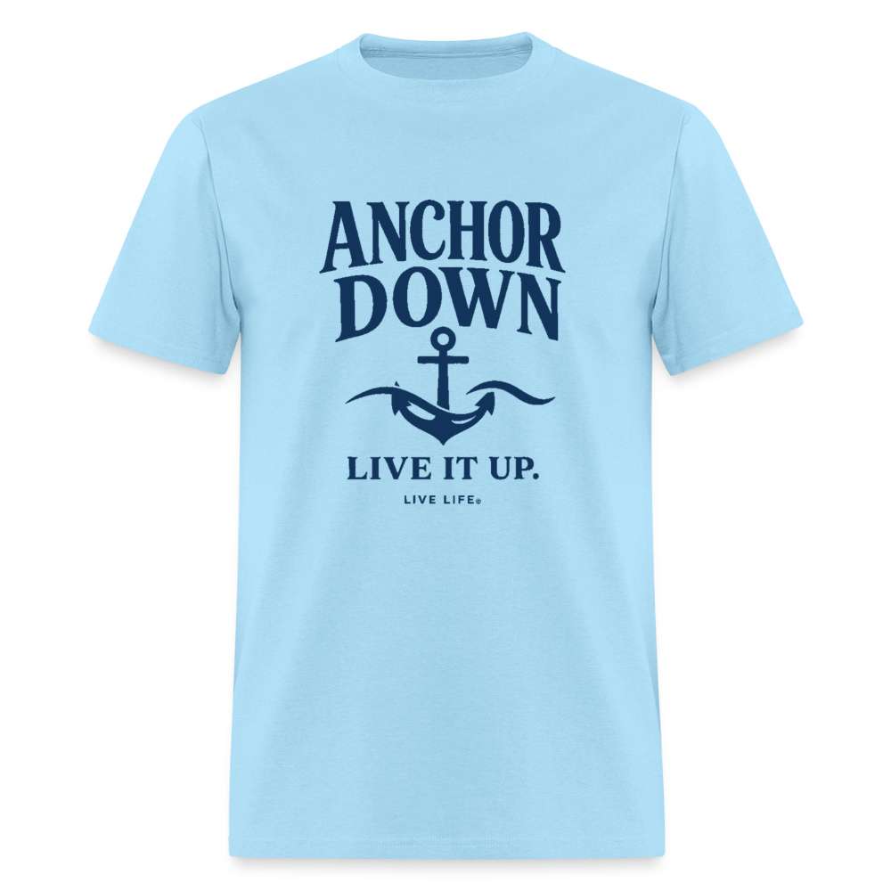 Anchor Down  |  Live it Up Men's T-Shirt - powder blue