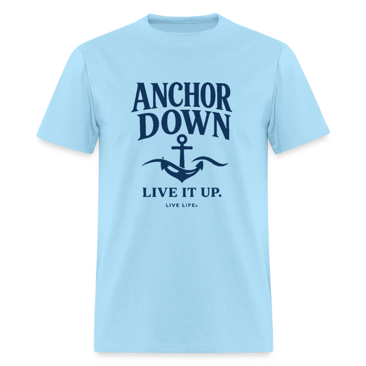 Anchor Down | Live it Up Men's T-Shirt - powder blue