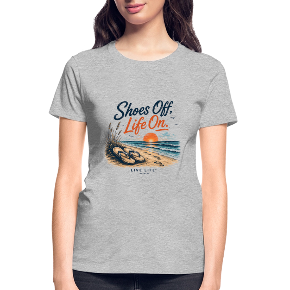 Shoes Off. Life On.™ Ultra Cotton Ladies T-Shirt - heather gray