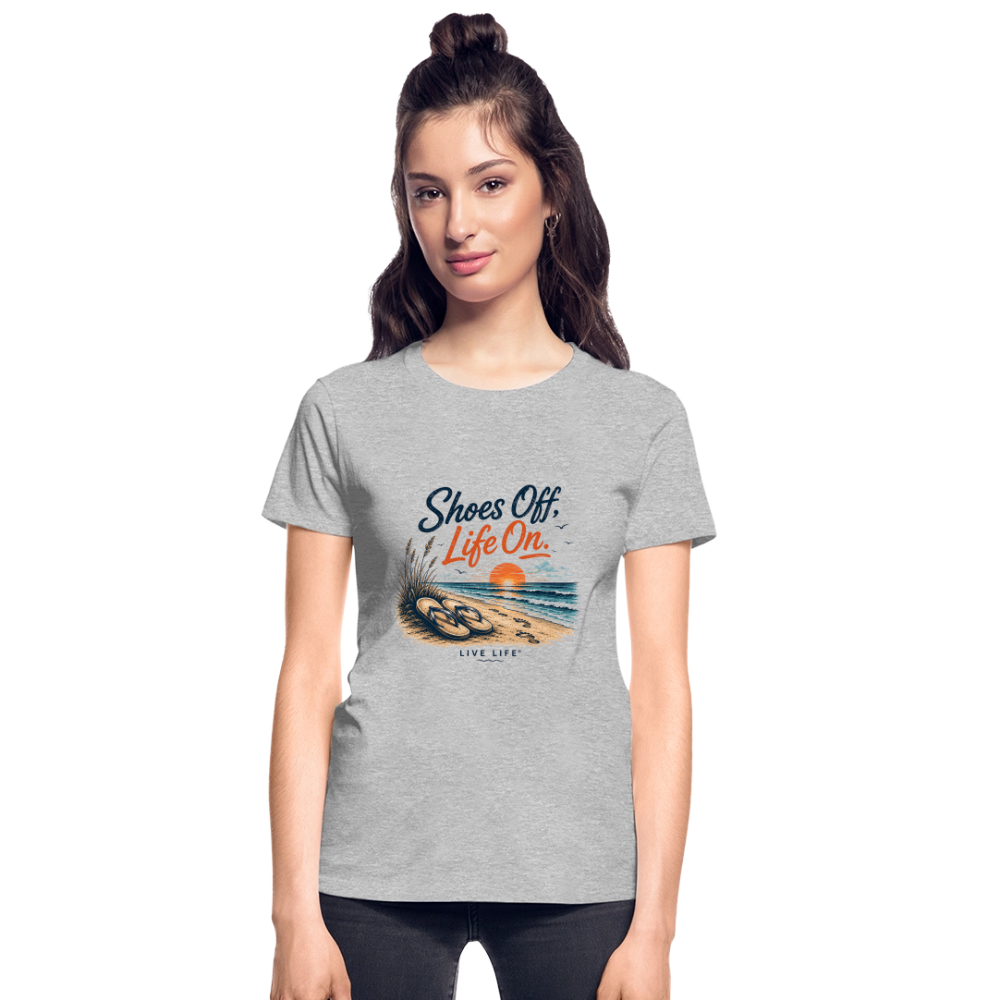 Shoes Off. Life On.™ Ultra Cotton Ladies T-Shirt - heather gray