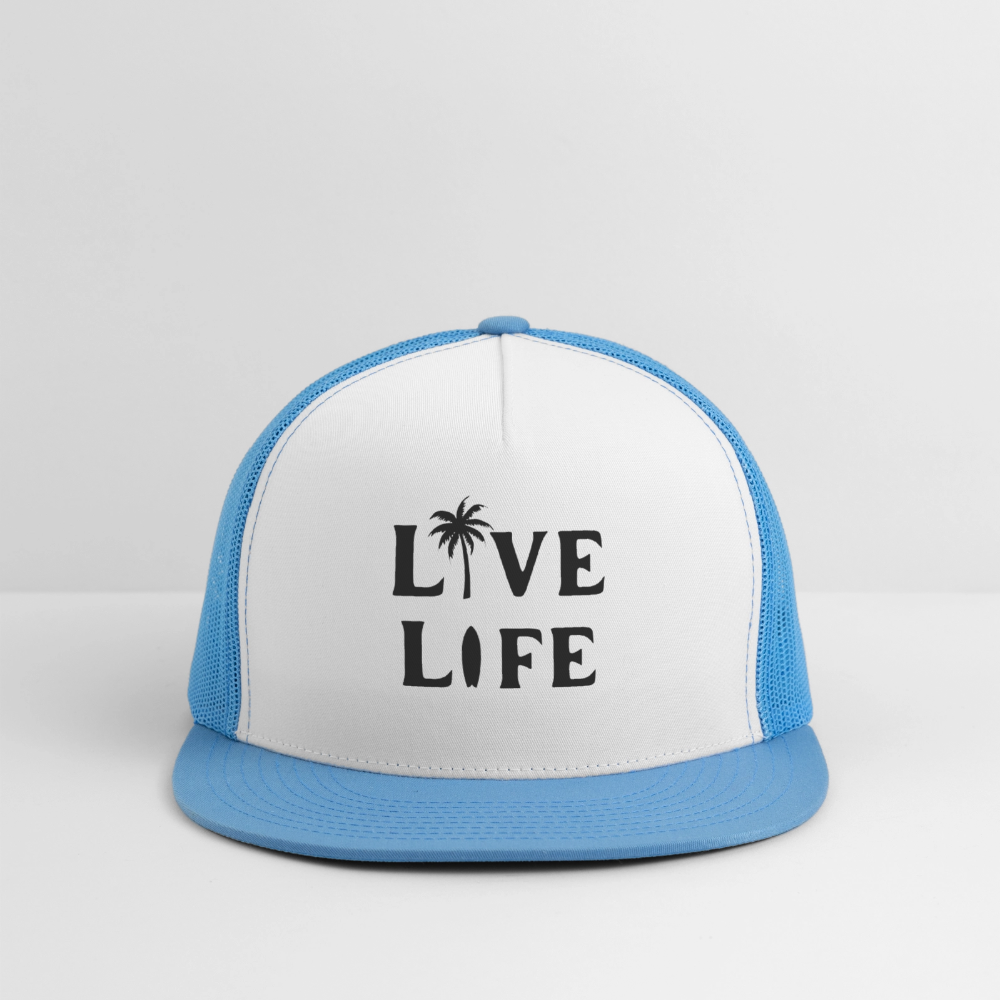 Live Life Snapback hat - white/blue