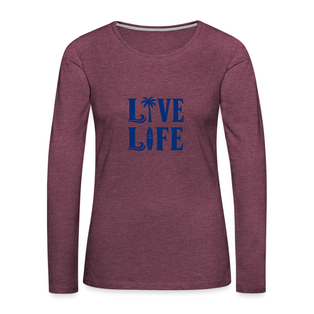 Women's Premium Long Sleeve T-Shirt - heather burgundy