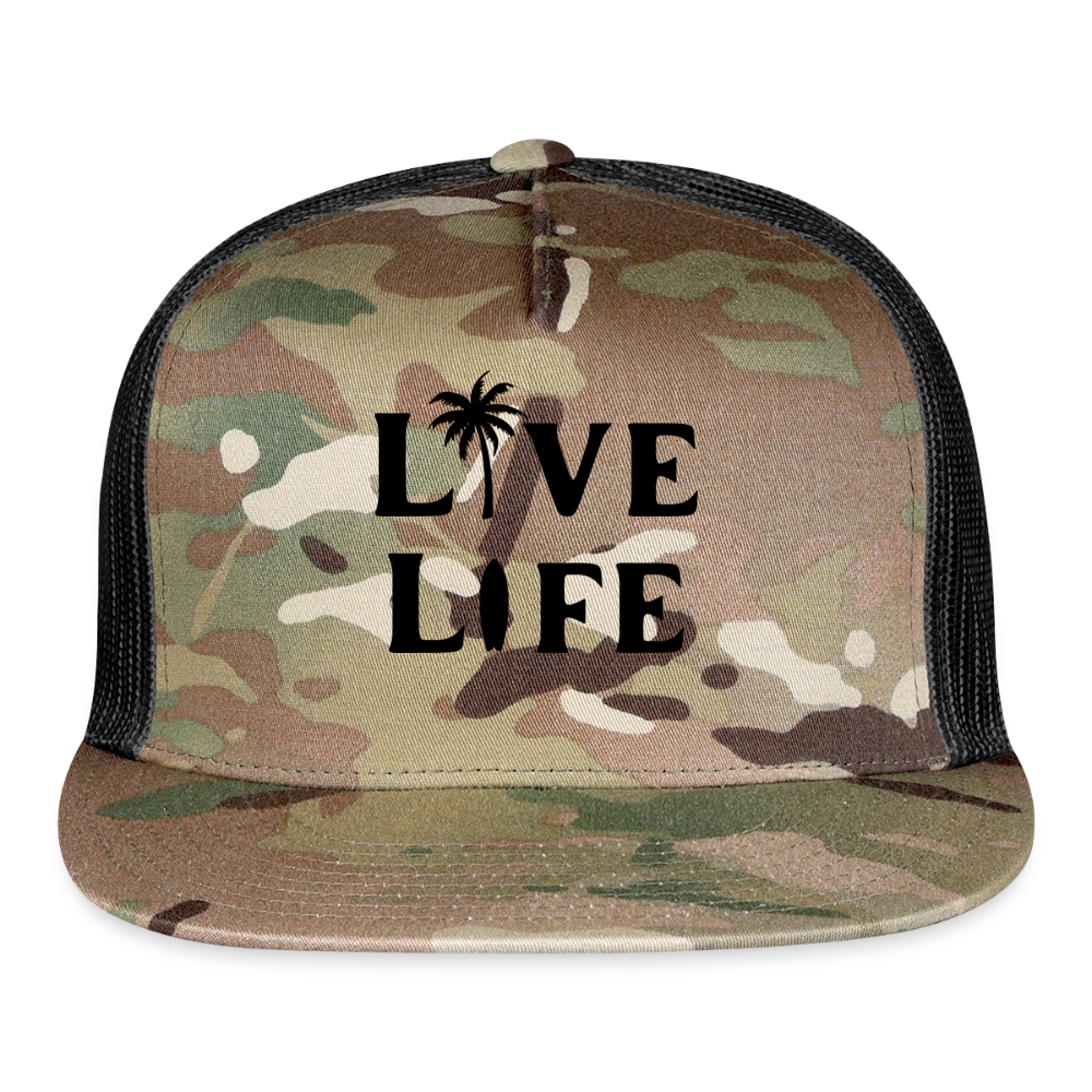 Live Life Snapback hat - MultiCam\black
