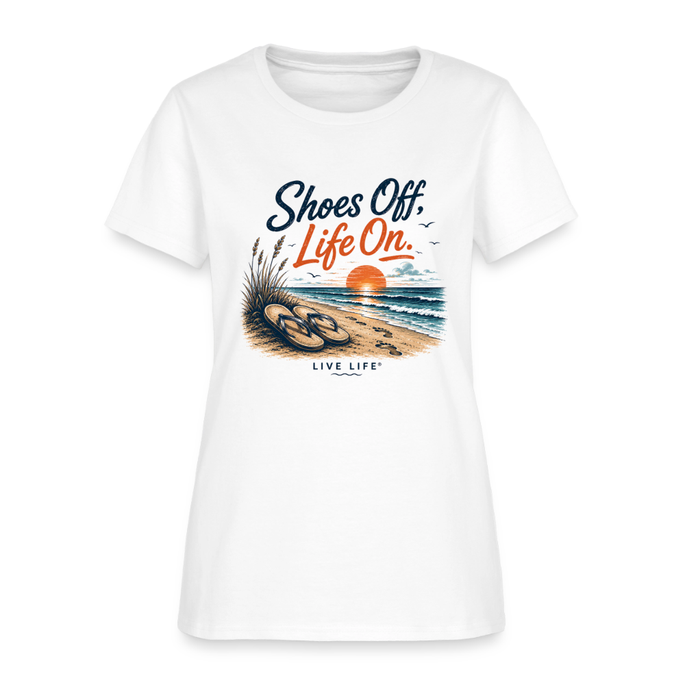 Shoes Off, Life On. Women's Tee - white