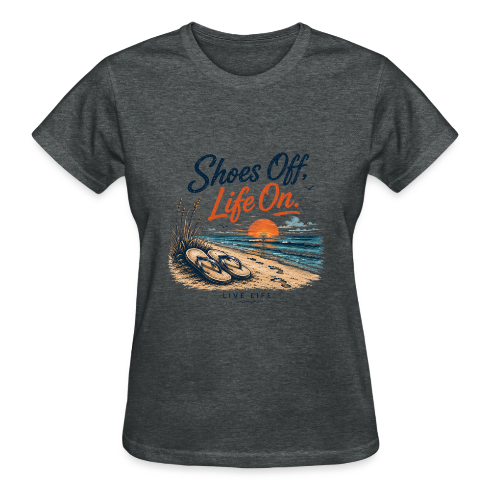 Shoes Off. Life On.™ Ultra Cotton Ladies T-Shirt - deep heather