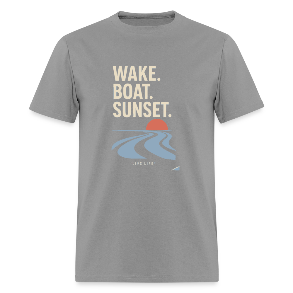 Wake. Boat. Sunset - rock