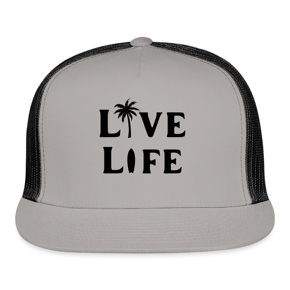 Live Life Snapback hat - gray/black