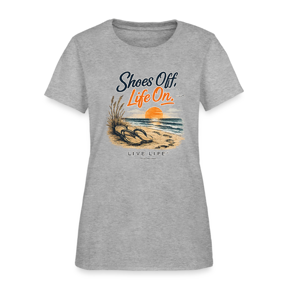 Shoes Off - Life On! Women's T-shirt - heather gray